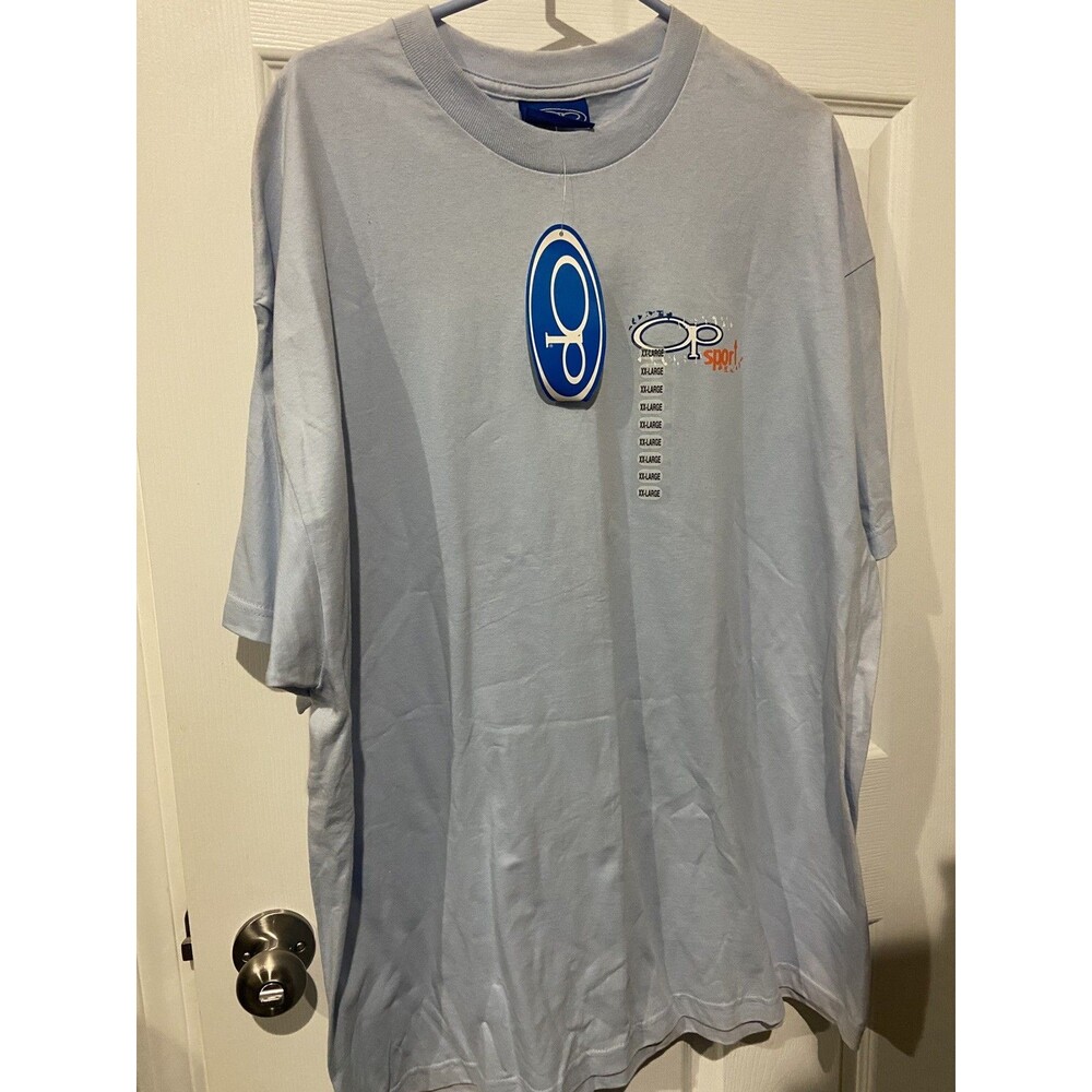 Vintage 90s Ocean Pacific Board Company Graphic T Shirt Blue Tagged L Fits xxl